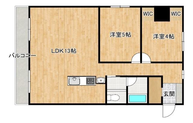 GRAND WACORE(2LDK/2階)の間取り写真