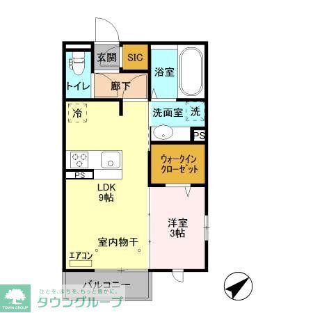 カノアハレ(1LDK/2階)の間取り写真