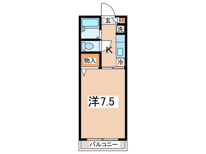 STK菊名(1K/2階)の間取り写真