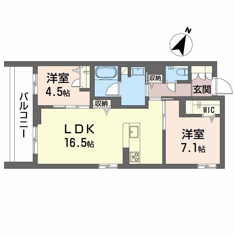シクラシオン(2LDK/2階)の間取り写真