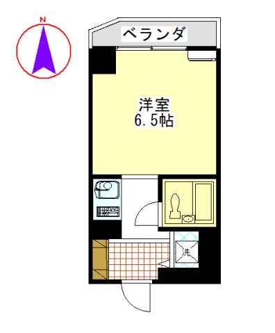 ダイアパレス前橋大友(ワンルーム/11階)の間取り写真