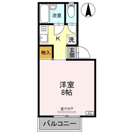 ニフティ・テン(1K/2階)の間取り写真