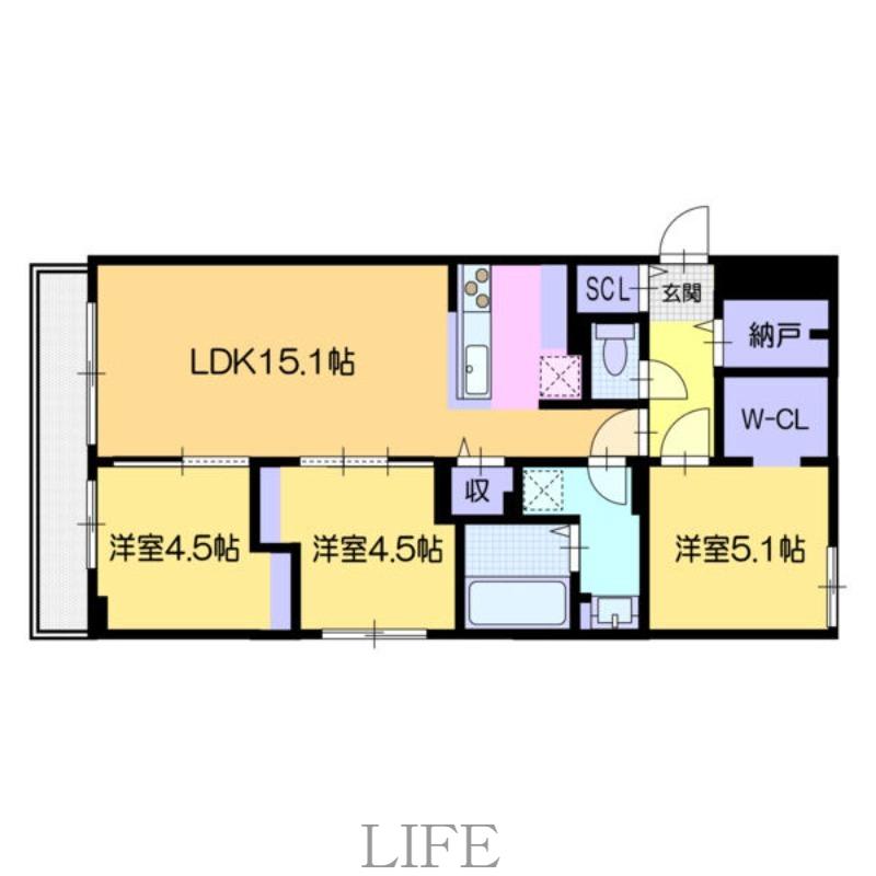 DPレジデンス南円山(3LDK/2階)の間取り写真