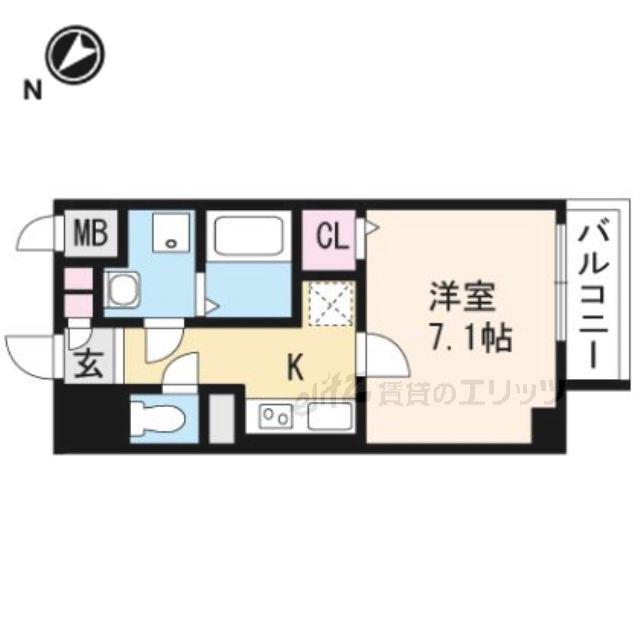 K&K 芥川(1K/5階)の間取り写真