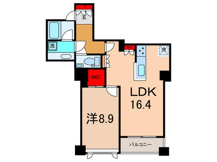 アトラス四谷レジデンス(1LDK/9階)の間取り写真