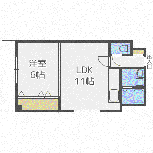 エステラ参番館(1LDK/2階)の間取り写真