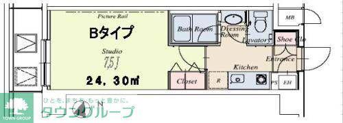 HF駒沢大学レジデンスTOWER(1K/4階)の間取り写真
