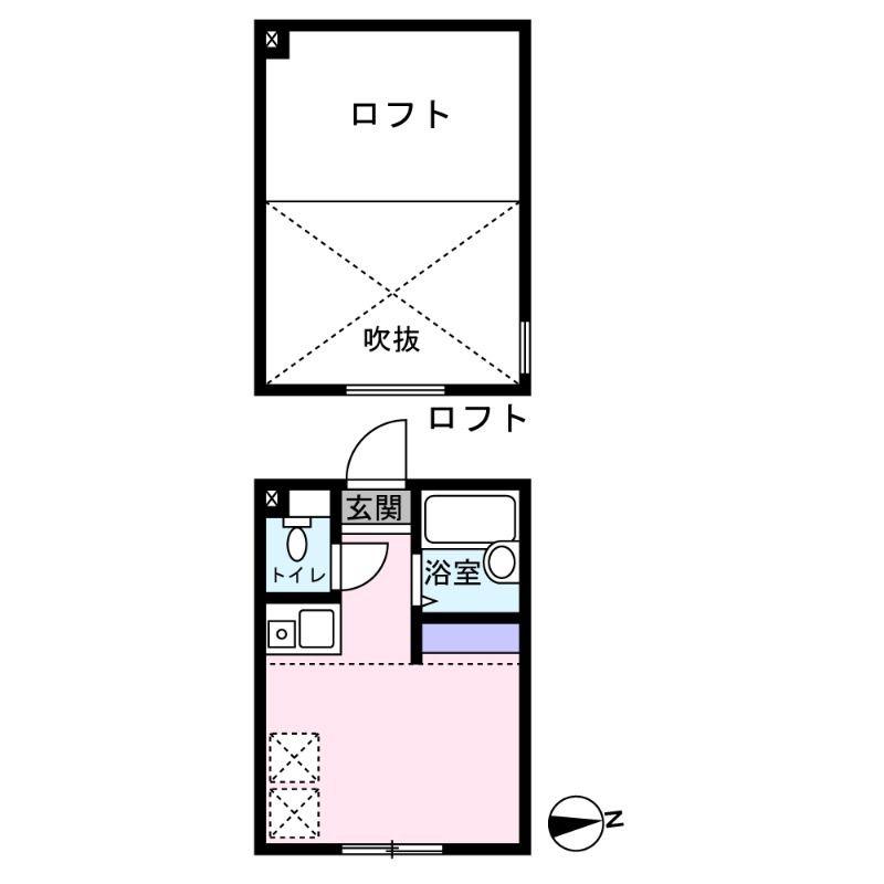 ミルプラージュ(ワンルーム/2階)の間取り写真
