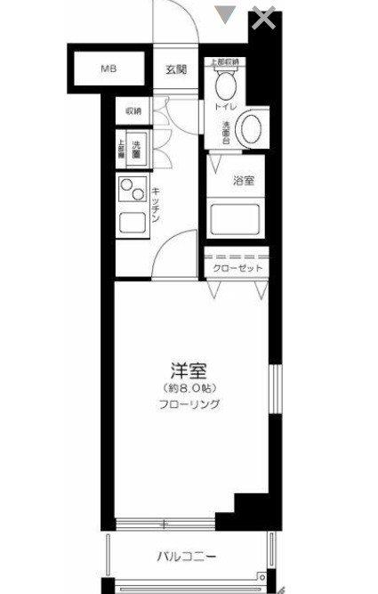 ルリオン清澄白河(1K/8階)の間取り写真