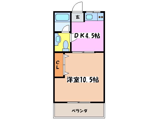 エクセル今里(1DK/4階)の間取り写真