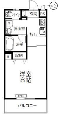 メゾンブリッジ(1K/3階)の間取り写真