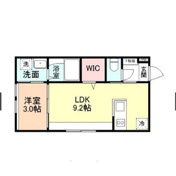 INTEGRLAMALFI A棟(1LDK/1階)の間取り写真