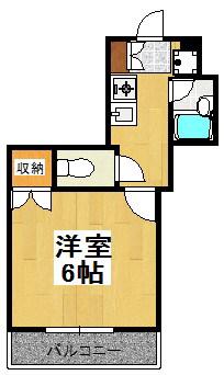 まつりビル(1K/2階)の間取り写真