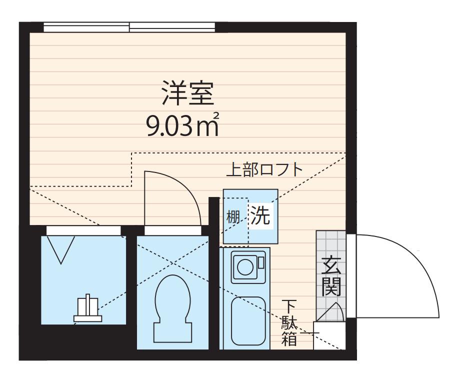 QUQURI北新宿(ワンルーム/2階)の間取り写真