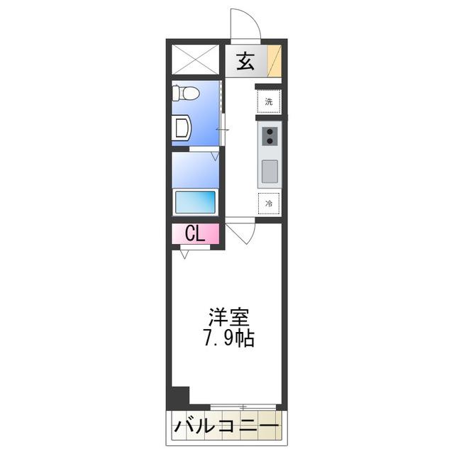 YOSHITOMI SANNOU(1K/6階)の間取り写真