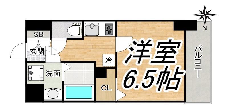 ミラージュパレス南堀江(1K/6階)の間取り写真