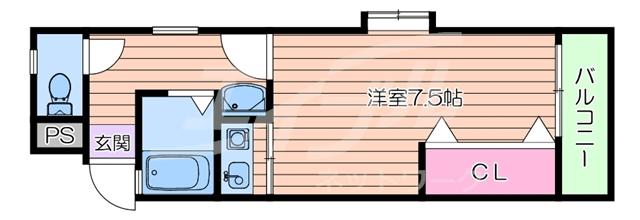 パルときわ(ワンルーム/2階)の間取り写真