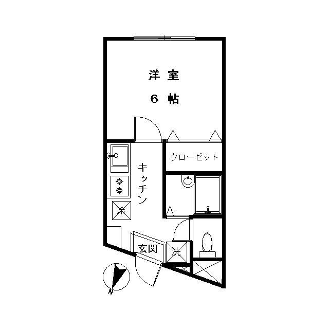 アルデーア下北沢(1K/1階)の間取り写真