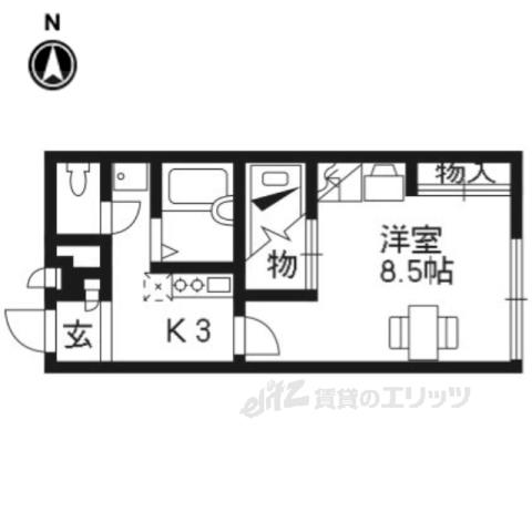 レオパレス五ヶ庄 Ⅱ(1K/1階)の間取り写真