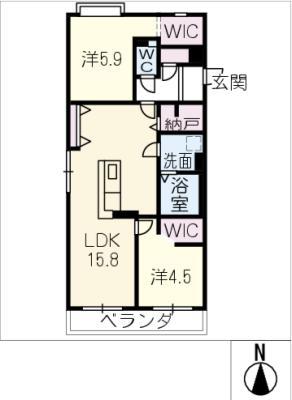 エントピアコート(2LDK/2階)の間取り写真