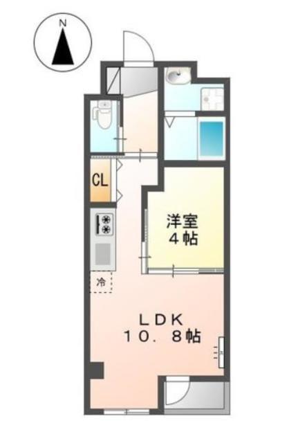 ビオラ・宮町(1LDK/2階)の間取り写真