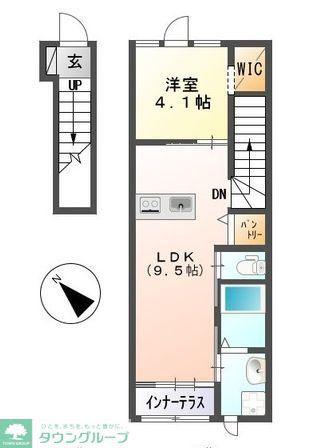 サンモールキューブ(1LDK/2階)の間取り写真