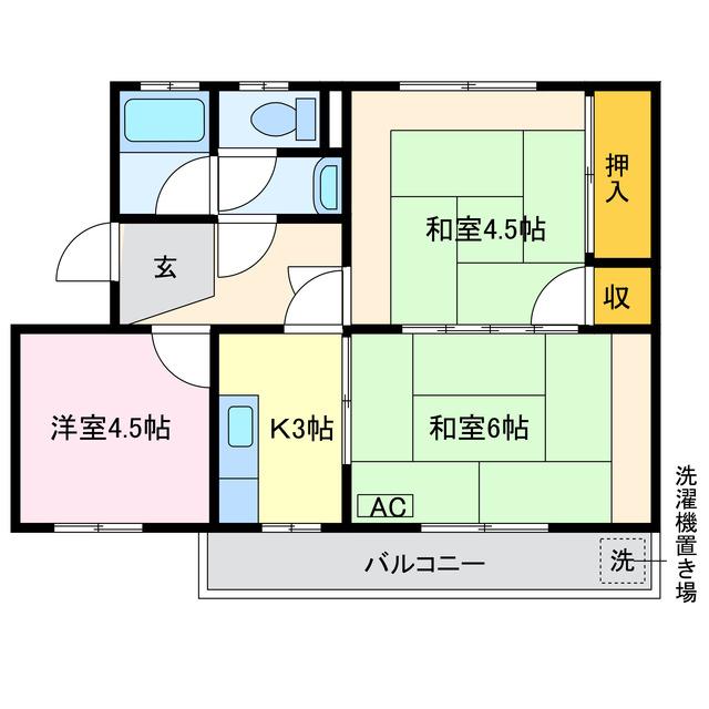 丸東アパート(3K/3階)の間取り写真