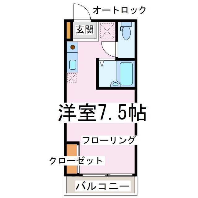スターハイム君津(ワンルーム/3階)の間取り写真
