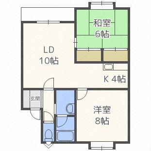 アーバンヒル弐番館(2LDK/1階)の間取り写真