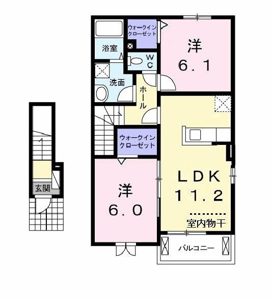 シャルマン(2LDK/2階)の間取り写真