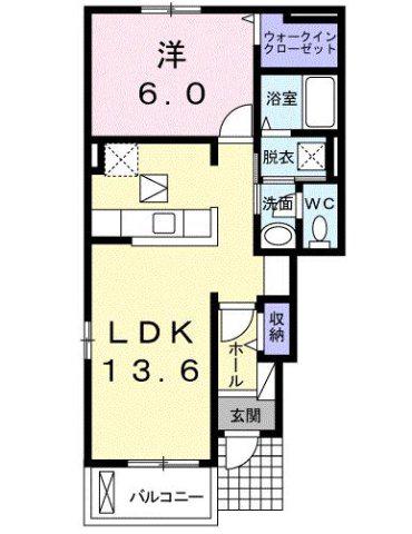 コンフォールNA(1LDK/1階)の間取り写真