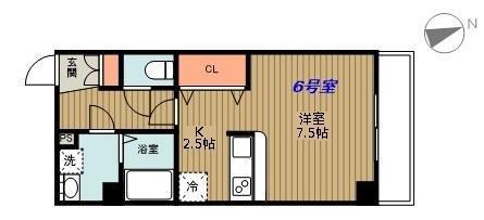 ネクサス広白石(1K/1階)の間取り写真