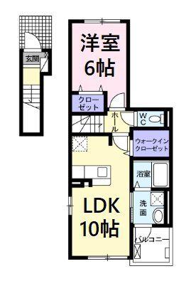 ボヌール梅田 II(1LDK/2階)の間取り写真
