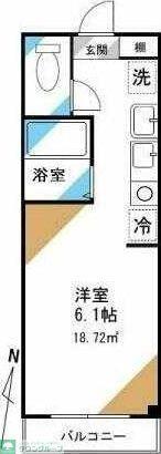 グランディオーソ(ワンルーム/2階)の間取り写真