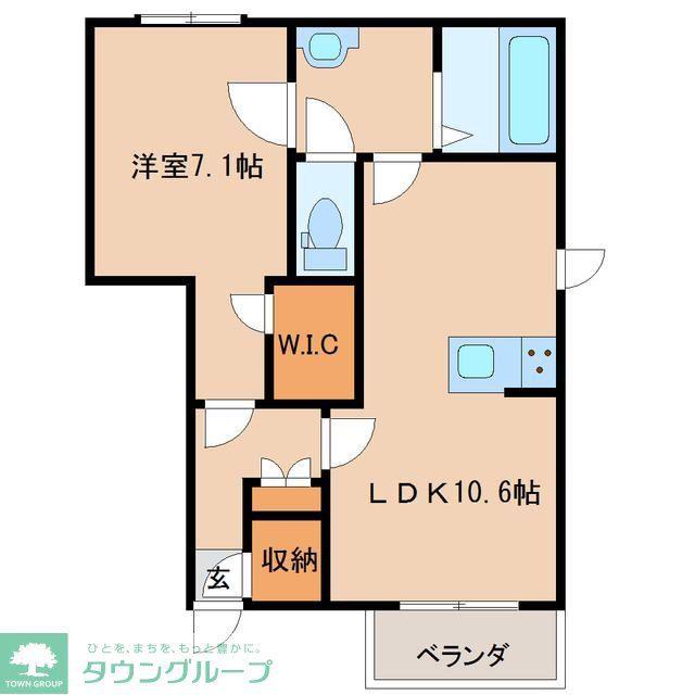 フラウナカヤマ(1LDK/1階)の間取り写真