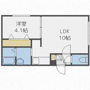 フォルトゥーナ(1LDK/3階)の間取り写真