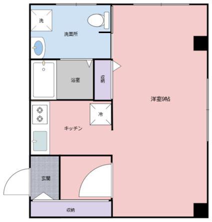 ニューハイム中目黒(1K/3階)の間取り写真