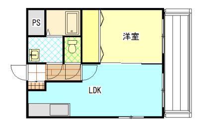 フレンドハイツ上福(1LDK/2階)の間取り写真