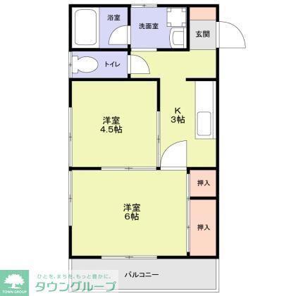 サンバレー上尾(2K/1階)の間取り写真