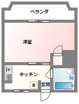 ベルガーデン(1DK/2階)の間取り写真
