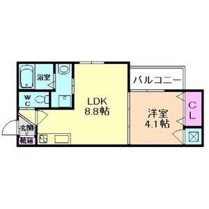 グリッター長田(1LDK/2階)の間取り写真