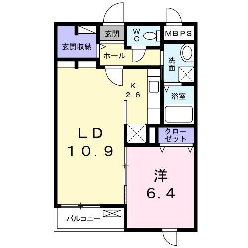 フォルモーント(1LDK/1階)の間取り写真