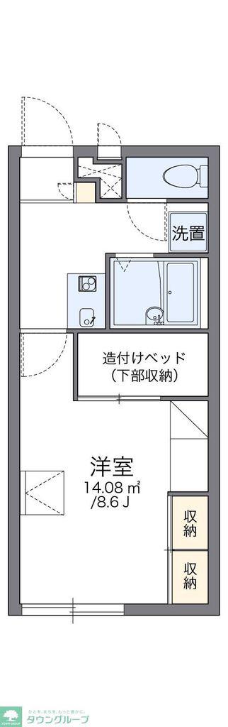 レオパレスダンボ(1K/1階)の間取り写真