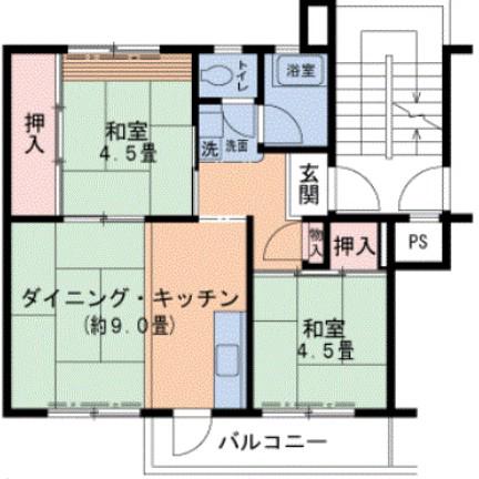 UR泉南一丘(3K/5階)の間取り写真