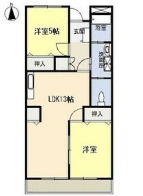 サンシティ名東(2LDK/2階)の間取り写真
