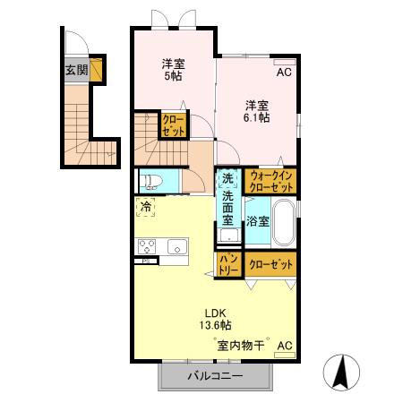 ウィットジョージアン201 (2LDK/2階)の間取り写真