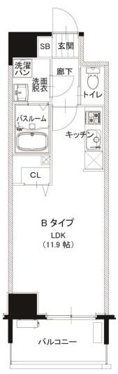 レジデンシャルヒルズ 香椎駅前(ワンルーム/7階)の間取り写真
