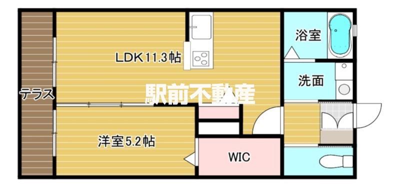 メゾン ヴェール(1LDK/1階)の間取り写真