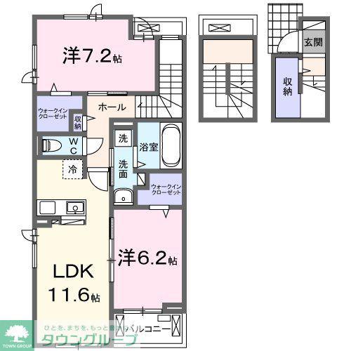 フォンド(2LDK/3階)の間取り写真