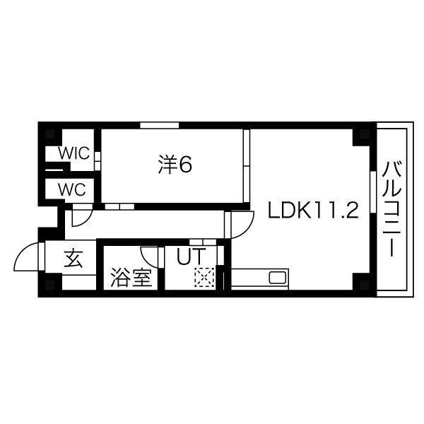 コンフォートA(1LDK/5階)の間取り写真